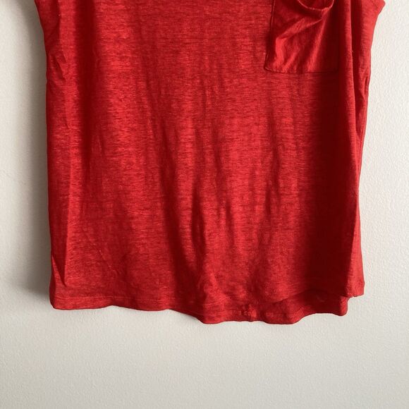 Zara WB Collection Womens Red 100% Linen Tank Top Size Medium Classic Basic - Picture 6 of 8